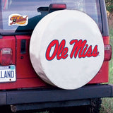 Ole Miss Rebels HBS White Vinyl Fitted Spare Car Tire Cover - Sporting Up