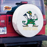 Notre Dame Fighting Irish White Leprechaun Fitted Car Tire Cover - Sporting Up