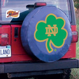Notre Dame Fighting Irish Navy Shamrock Fitted Car Tire Cover - Sporting Up