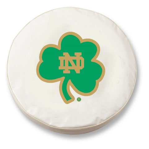 Notre Dame Fighting Irish White Shamrock Fitted Car Tire Cover - Sporting Up