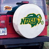 Cubierta de neumático de automóvil equipada con vinilo blanco hbs de bisonte del estado de dakota del norte - sporting up