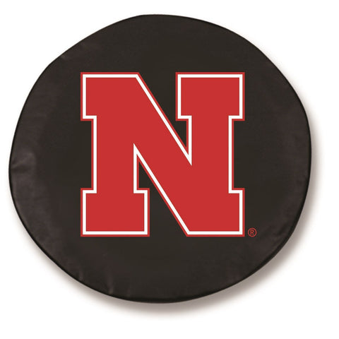 Nebraska Cornhuskers HBS Black Vinyl Fitted Spare Car Tire Cover - Sporting Up