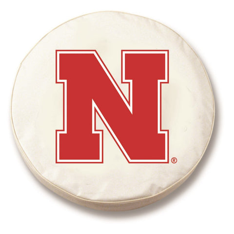 Nebraska Cornhuskers HBS White Vinyl Fitted Spare Car Tire Cover - Sporting Up