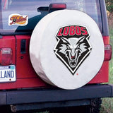 Nuevo México lobos hbs cubierta de neumático de repuesto instalada en vinilo blanco - sporting up