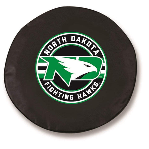 Shop North Dakota Fighting Hawks HBS Black Fitted Car Tire Cover - Sporting Up