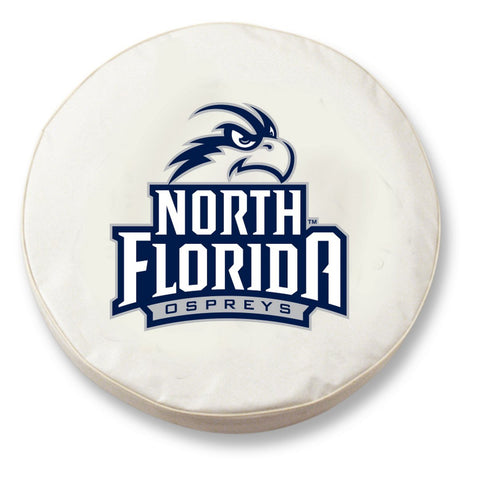 Shop North Florida Ospreys HBS White Vinyl Fitted Car Tire Cover - Sporting Up