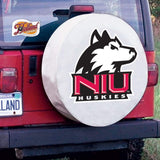Northern illinois huskies hbs cubierta de neumático de coche equipada con vinilo blanco - sporting up