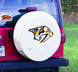 Housse de pneu de voiture de secours équipée en vinyle blanc hbs des Predators de Nashville - Sporting up