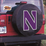 Northwestern wildcats hbs cubierta de neumático de repuesto equipada con vinilo negro - sporting up