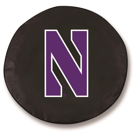 Passende Ersatzreifenabdeckung aus schwarzem Vinyl für die Northwestern Wildcats HBS – sportlich