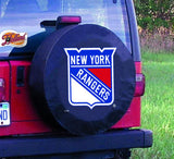 Housse de pneu de voiture de secours équipée en vinyle noir hbs des Rangers de New York - Sporting Up