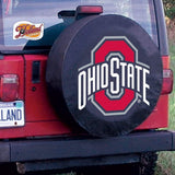 Ohio State Buckeyes hbs housse de pneu de voiture de secours en vinyle noir - faire du sport