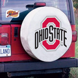 Ohio State Buckeyes HBS White Vinyl Fitted Spare Car Tire Cover - Sporting Up
