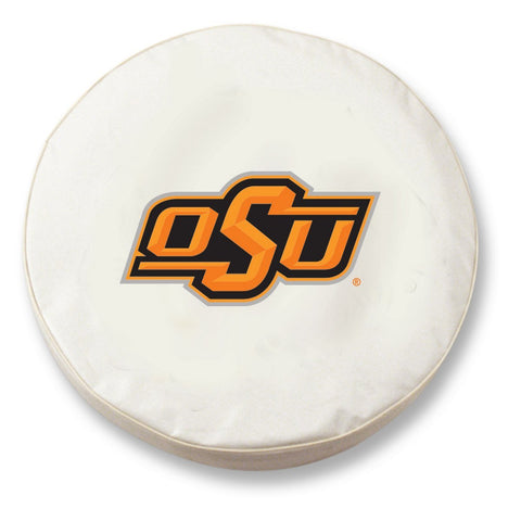 Oklahoma State Cowboys HBS White Vinyl Fitted Car Tire Cover - Sporting Up