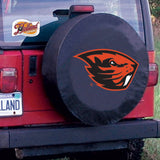 Oregon State Beavers HBS Black Vinyl Fitted Spare Car Tire Cover - Sporting Up