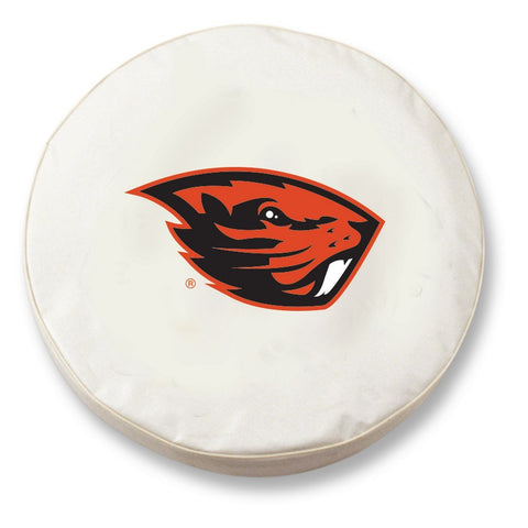 Shop Oregon State Beavers HBS White Vinyl Fitted Spare Car Tire Cover - Sporting Up