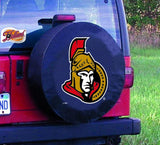 Housse de pneu de voiture de secours en vinyle noir hbs des sénateurs d'Ottawa - Sporting up