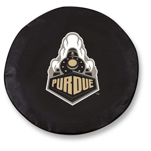 Purdue Boilermakers HBS Ersatzreifenabdeckung aus schwarzem Vinyl – sportlich