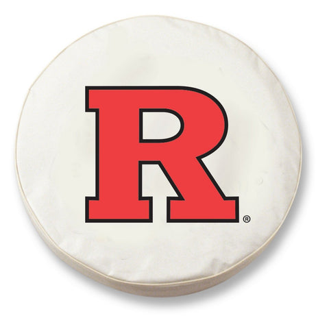 Rutgers scarlet knights hbs cubierta de neumático de automóvil equipada con vinilo blanco - sporting up