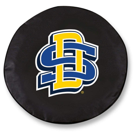 South Dakota State Jackrabbits Black Vinyl Fitted Car Tire Cover - Sporting Up