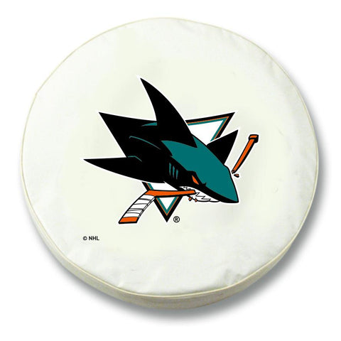 Shop San Jose Sharks HBS White Vinyl Fitted Spare Car Tire Cover - Sporting Up