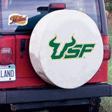 South florida bulls hbs vit vinylmonterad reservdäcksskydd för bil - sportigt