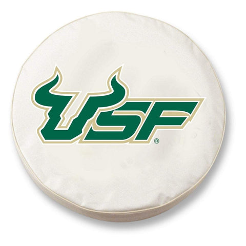 Shop South Florida Bulls HBS White Vinyl Fitted Spare Car Tire Cover - Sporting Up