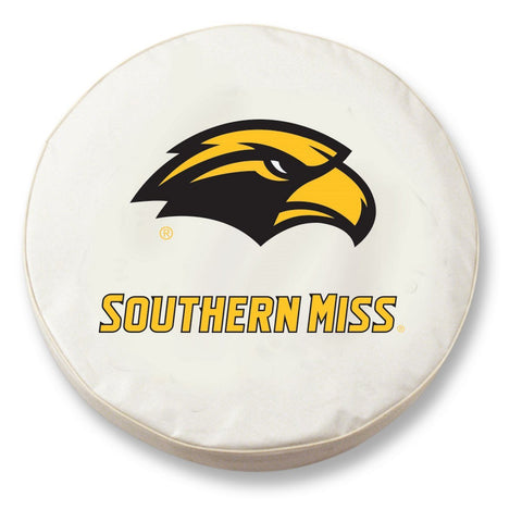 Shop Southern Miss Golden Eagles HBS White Fitted Car Tire Cover - Sporting Up