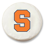 Cubierta de neumático de coche de repuesto instalada en vinilo blanco hbs naranja Syracuse - sporting up