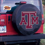 Texas a&m aggies hbs cubierta de neumático de repuesto instalada en vinilo negro - sporting up
