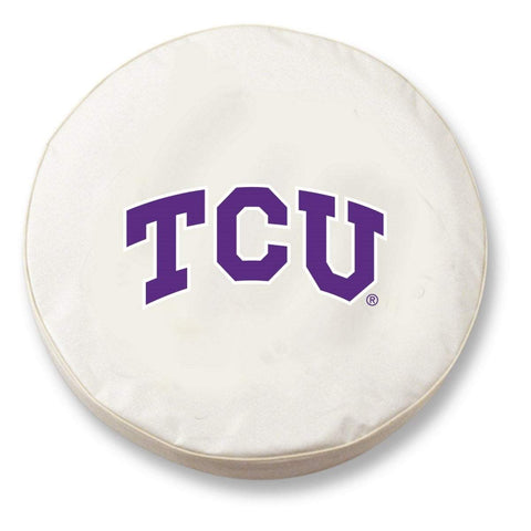Shop TCU Horned Frogs HBS White Vinyl Fitted Spare Car Tire Cover - Sporting Up