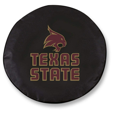 Texas State Bobcats HBS Ersatzreifenabdeckung aus schwarzem Vinyl – sportlich
