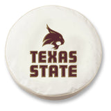 Texas State Bobcats HBS White Vinyl Fitted Spare Car Tire Cover - Sporting Up