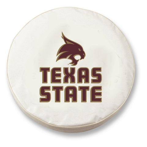 Shop Texas State Bobcats HBS White Vinyl Fitted Spare Car Tire Cover - Sporting Up