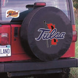 Tulsa Golden Hurricane HBS Black Vinyl Fitted Car Tire Cover - Sporting Up