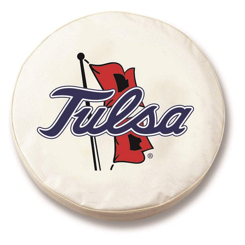 Tulsa Golden Hurricane HBS White Vinyl Fitted Car Tire Cover - Sporting Up