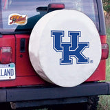 Kentucky Wildcats "UK" White Vinyl Fitted Spare Car Tire Cover - Sporting Up