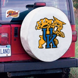 Kentucky Wildcats Cat White Vinyl Fitted Spare Car Tire Cover - Sporting Up
