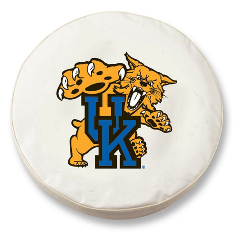 Kentucky Wildcats Cat White Vinyl Fitted Spare Car Tire Cover - Sporting Up