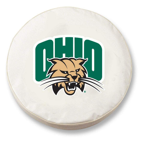 Kaufen Sie die passende Ersatzreifenabdeckung für die Ohio Bobcats HBS aus weißem Vinyl – sportlich