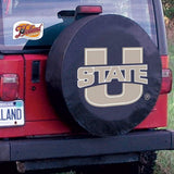 Utah State Aggies HBS Black Vinyl Fitted Spare Car Tire Cover - Sporting Up