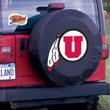 Utah Utes HBS Housse de pneu de rechange en vinyle noir - Sporting Up