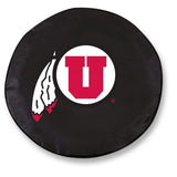 Utah Utes HBS Black Vinyl Fitted Spare Car Tire Cover - Sporting Up