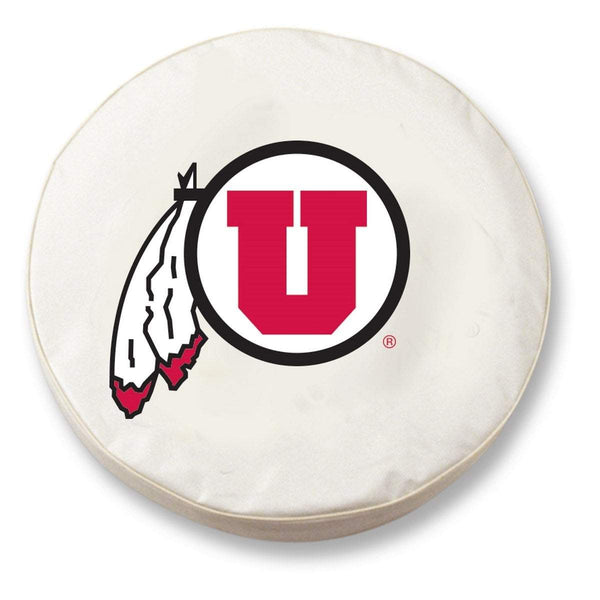 Utah Utes HBS White Vinyl Fitted Spare Car Tire Cover Sporting Up