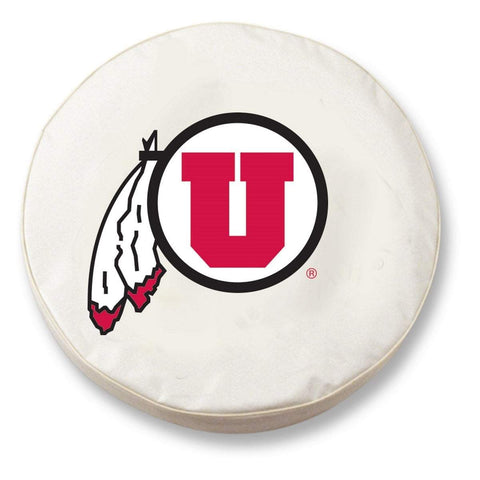 Utah Utes HBS Ersatzreifenabdeckung aus weißem Vinyl – sportlich
