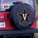 Vanderbilt Commodores HBS Housse de pneu de voiture équipée en vinyle noir – Sporting Up
