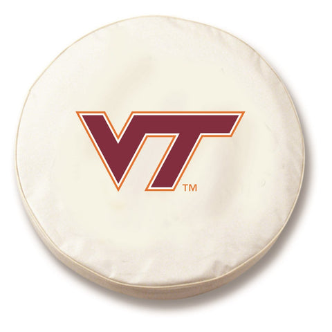 Virginia tech hokies hbs cubierta de neumático de repuesto equipada con vinilo blanco - sporting up