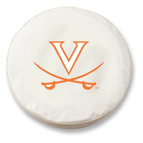 Virginia Cavaliers HBS Ersatzreifenabdeckung aus weißem Vinyl – sportlich