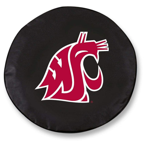 Washington State Cougars HBS Black Vinyl Fitted Car Tire Cover - Sporting Up