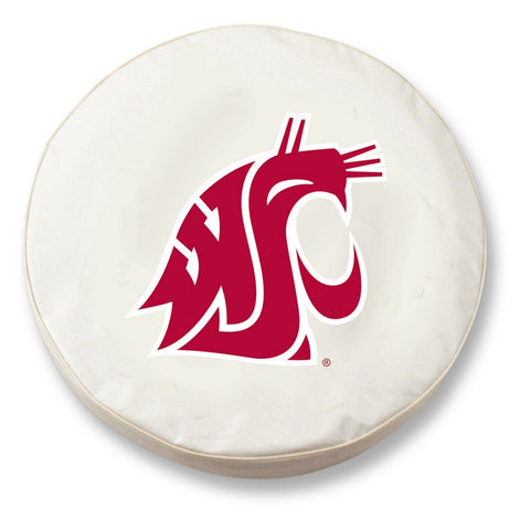 Washington State Cougars HBS White Vinyl Fitted Car Tire Cover - Sporting Up